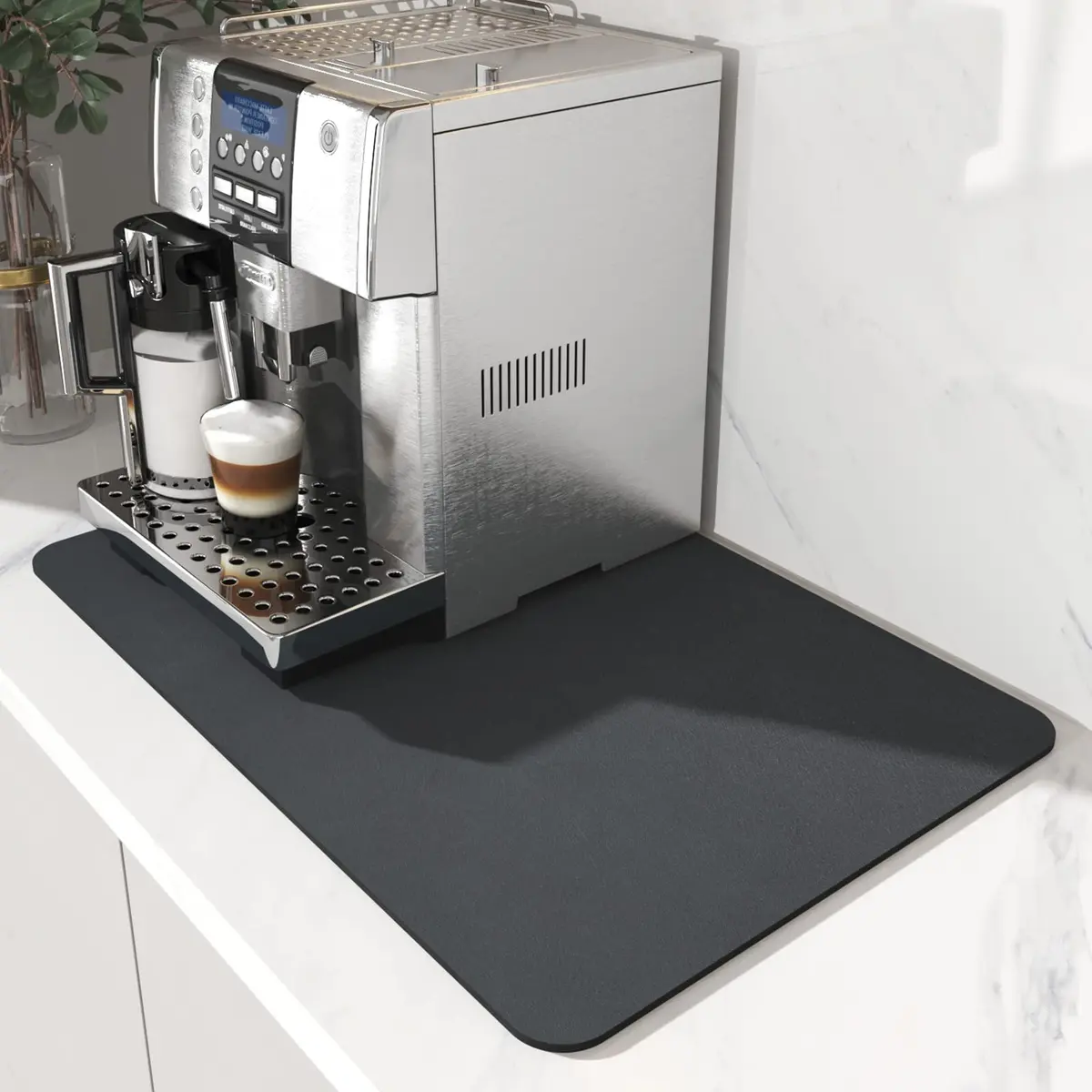 AMOAMI Coffee Mat Dish Drying Mat 48cm x 30cm (19"x12") | Absorbs Spills, Dries Fast, Hides Stains - main product image