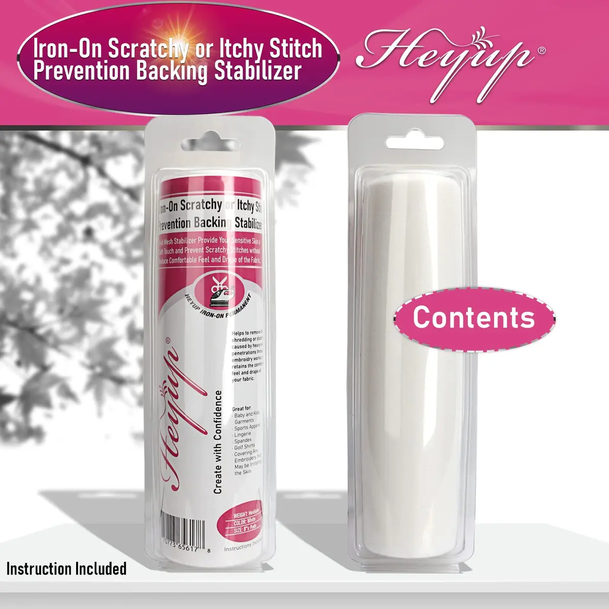 HEYUP Iron on Embroidery Stabilizer 8" x 9 Yd Light Weight Prevent Scratchy Sensitive Skin - view 7