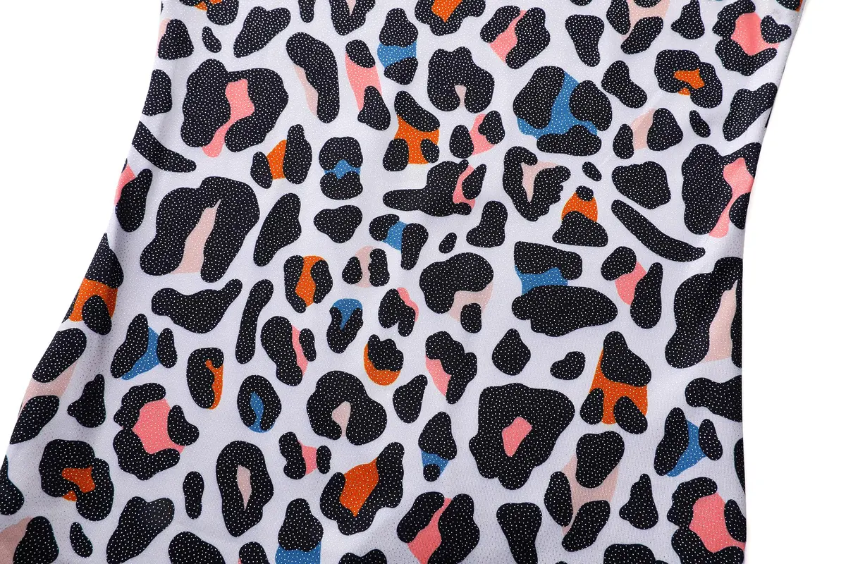LUOUSE Toddler Girls Gymnastics Leotards 2-Pack Rainbow Leopard & Sparkle Print | 8-9 Years (25.98" Chest) - view 5