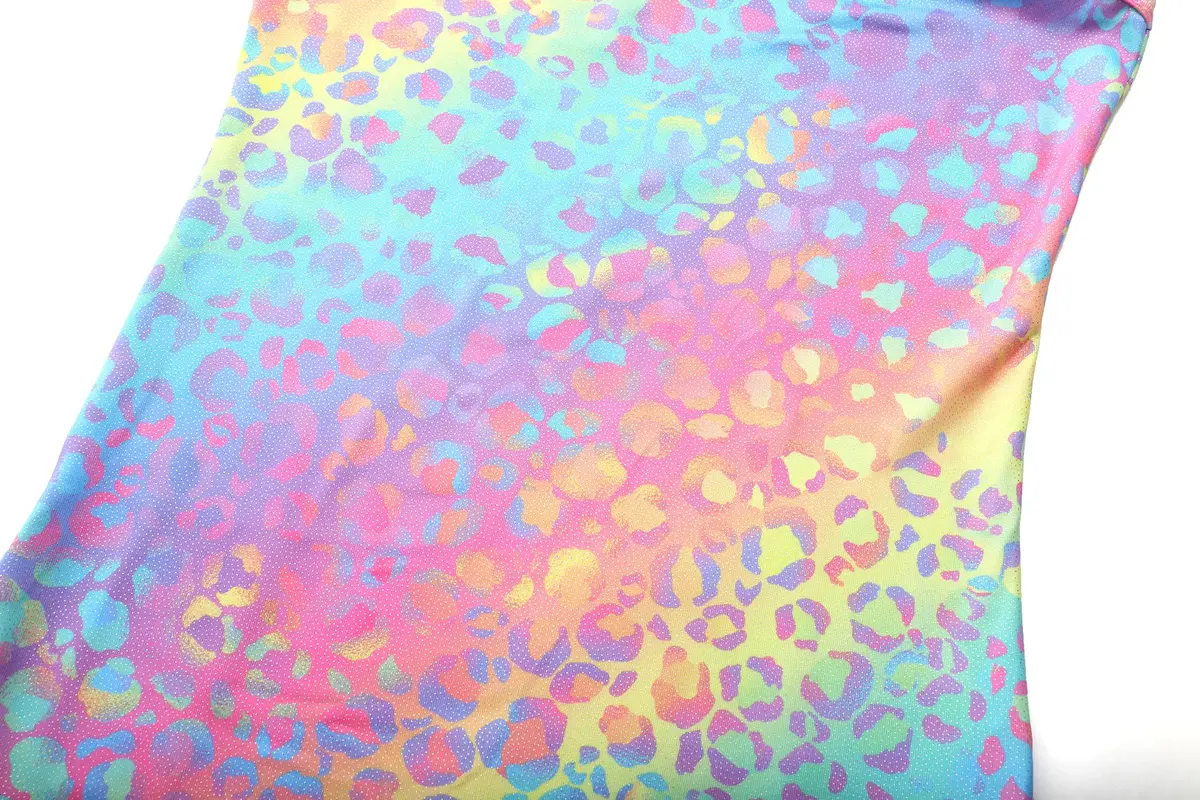 LUOUSE Toddler Girls Gymnastics Leotards 2-Pack Rainbow Leopard & Sparkle Print | 8-9 Years (25.98" Chest) - view 3