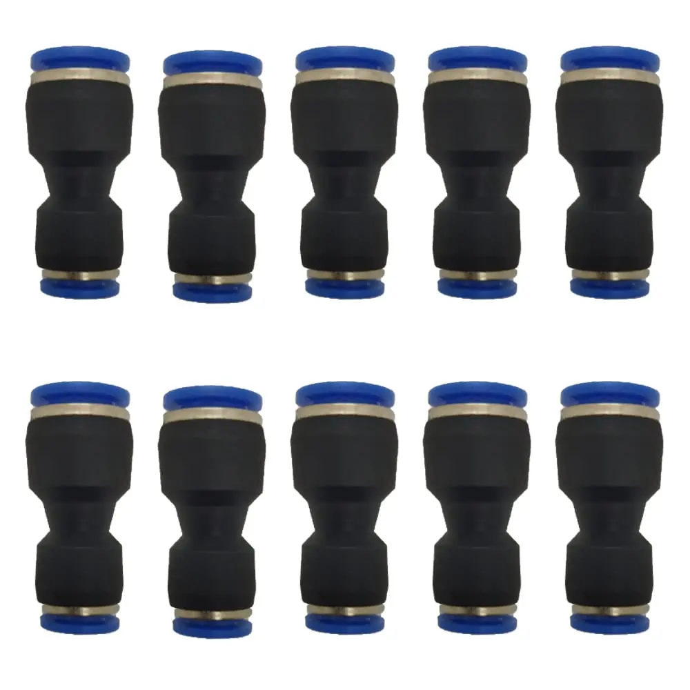ROZESAZZ Pneumatic Quick Connector 8mm OD x 6mm OD Reducer Union (Pack of 10) | Connects Different Tube Sizes - main product image