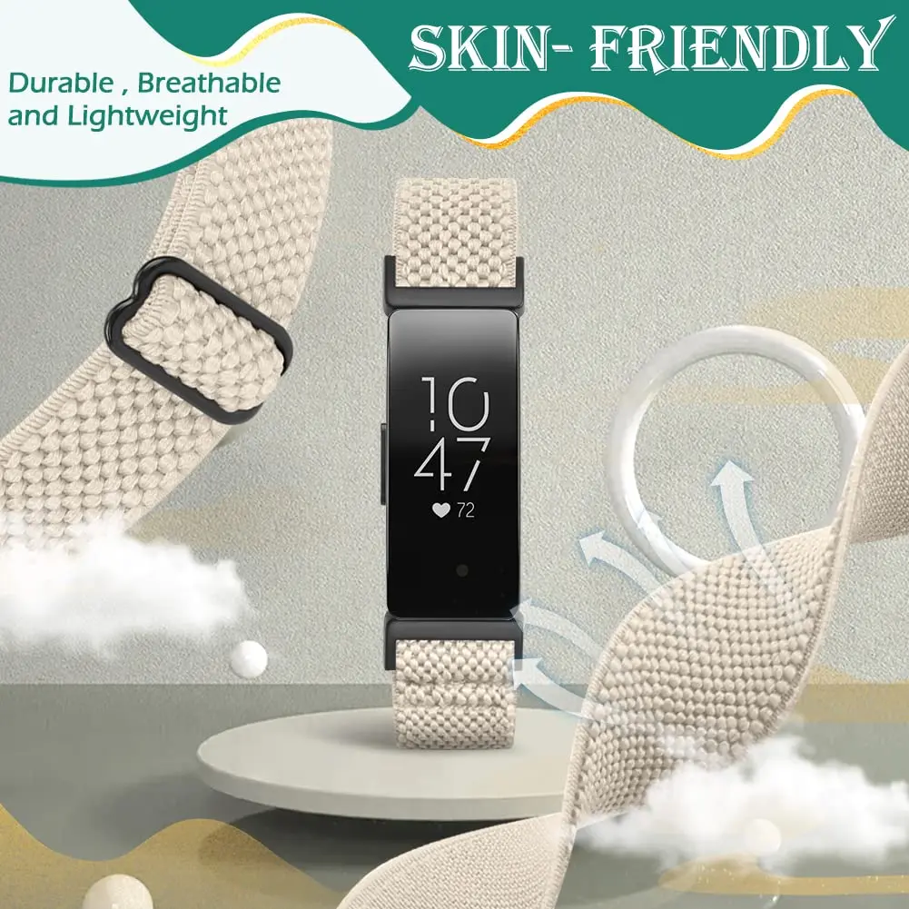 Huamanlou Adjustable Elastic Nylon Sport Bands Compatible with Fitbit Inspire 3/Inspire 2/Inspire/Inspire HR/Ace 2/Ace 3 | Breathable, Stretchy & Durable (70-120 chars) - view 4
