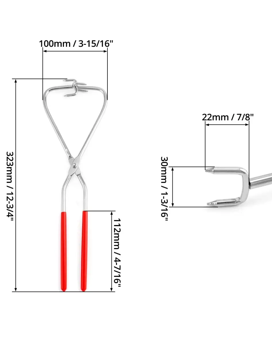 QWORK Dipping Tongs Glazing Tools 191g (0.42 lb) | Stainless Steel Pottery Clay Sculpture Pliers for Modeling - view 6