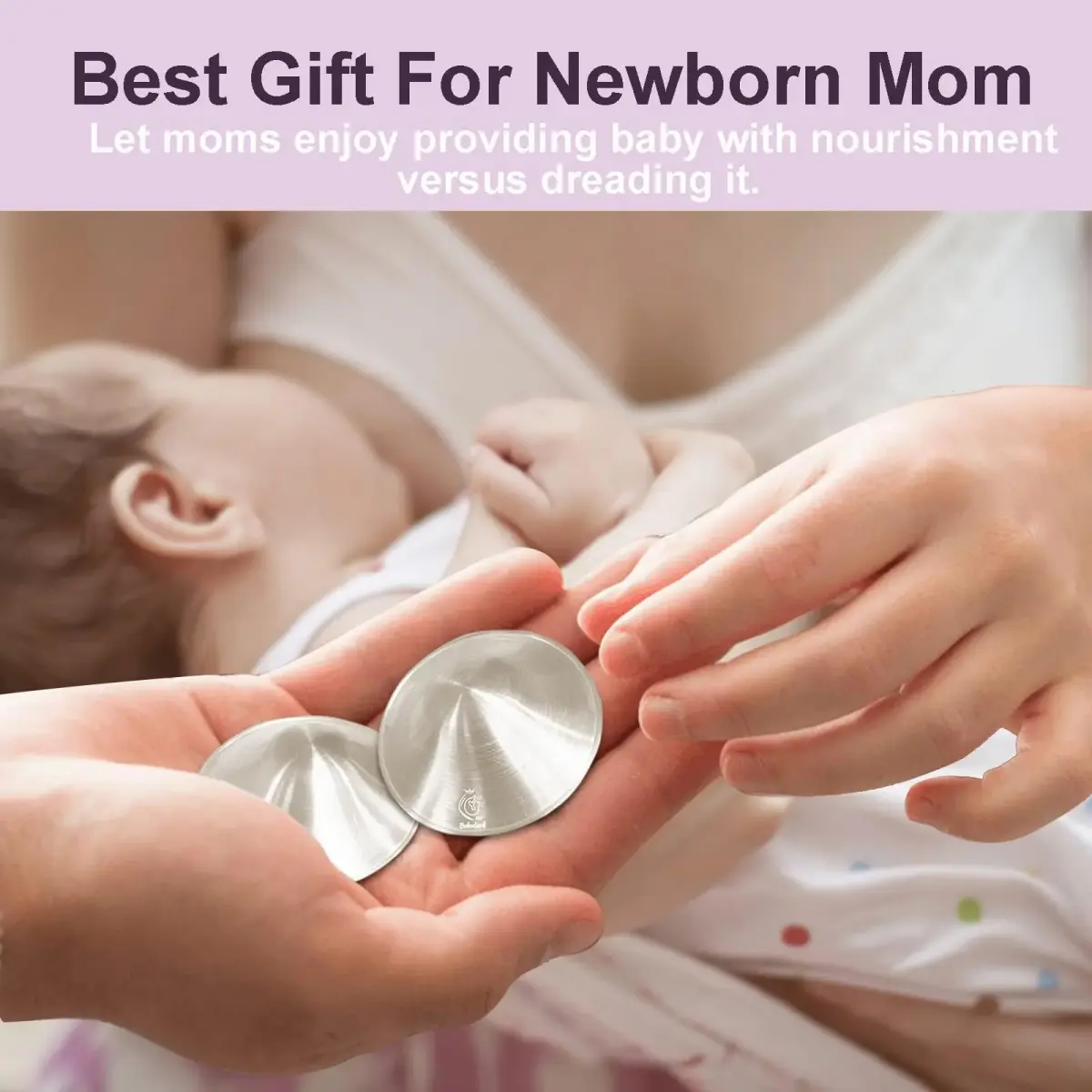 Boboduck Original Silver Nursing Cups for Breastfeeding Newborns | 925 Sterling Silver - view 7
