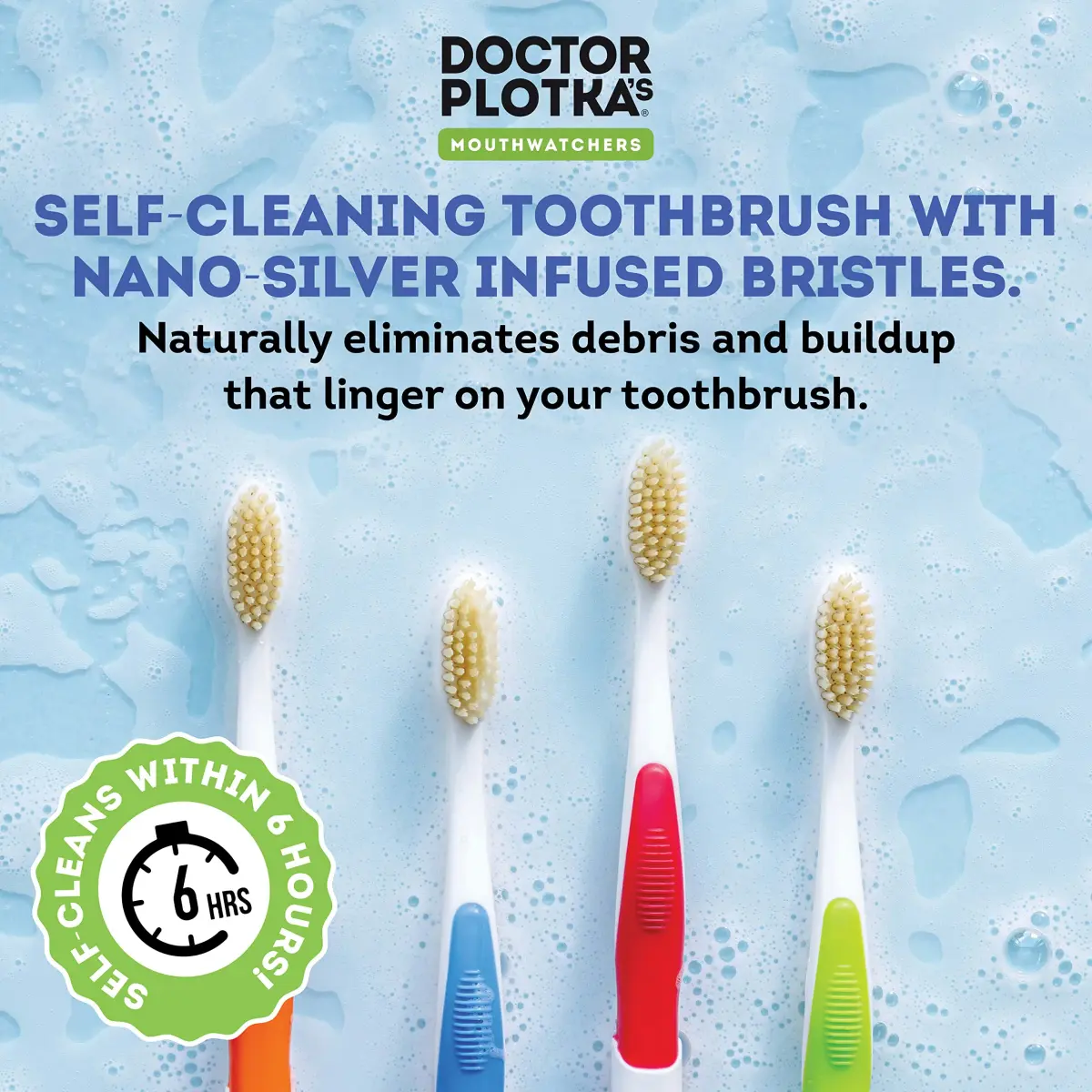MOUTHWATCHERS Soft Flossing Manual Toothbrush with Built-in Flosser, Adults, 2-Pack, Blue | Dentist Developed for Sensitive Gums - view 4