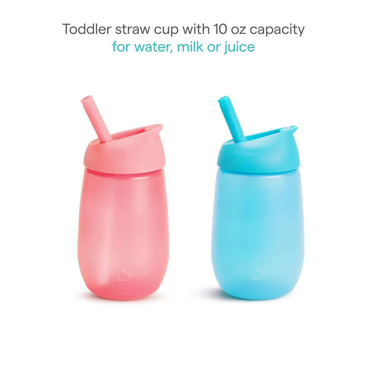 Munchkin Simple Clean Straw Cups for Toddlers 1-3, 10 Ounce (296ml), 2-Pack | Spill-Proof Toddler Cups - view 2