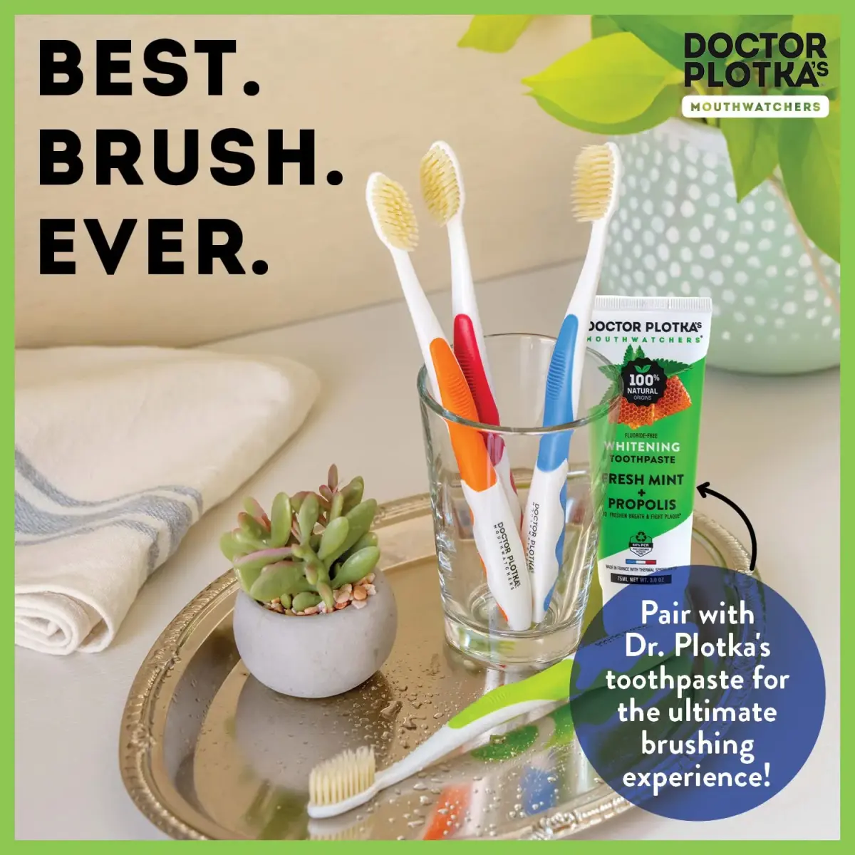 MOUTHWATCHERS Soft Flossing Manual Toothbrush 2-Pack Orange | Dentist Developed for Deep Clean - view 3