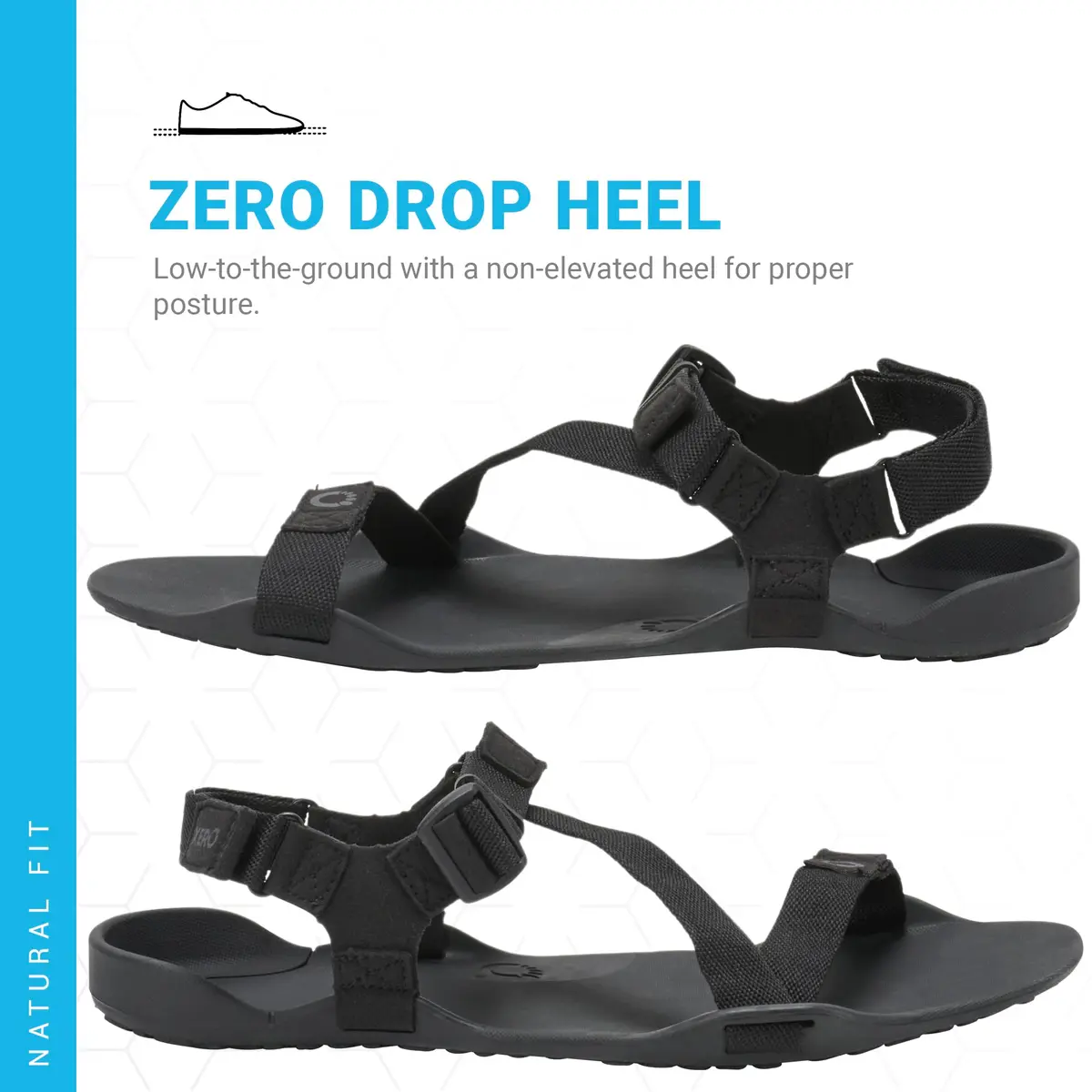 Xero Shoes Z-Trek Barefoot Hiking Sandals Black 11 | Minimalist Trail Footwear for Women - view 3