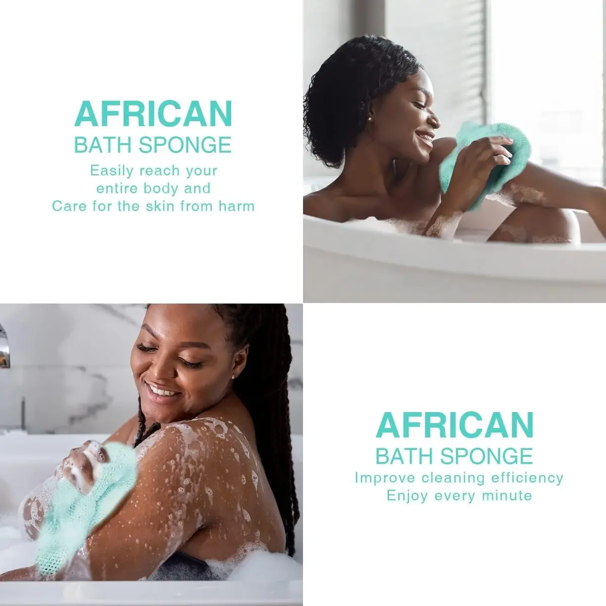 UJFQBH African Bath Sponge 80 cm (31.4 in) | Exfoliating Shower Body Scrubber for Daily Use - view 5