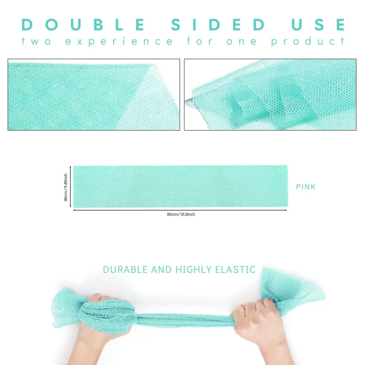 UJFQBH African Bath Sponge 80 cm (31.4 in) | Exfoliating Shower Body Scrubber for Daily Use - view 3