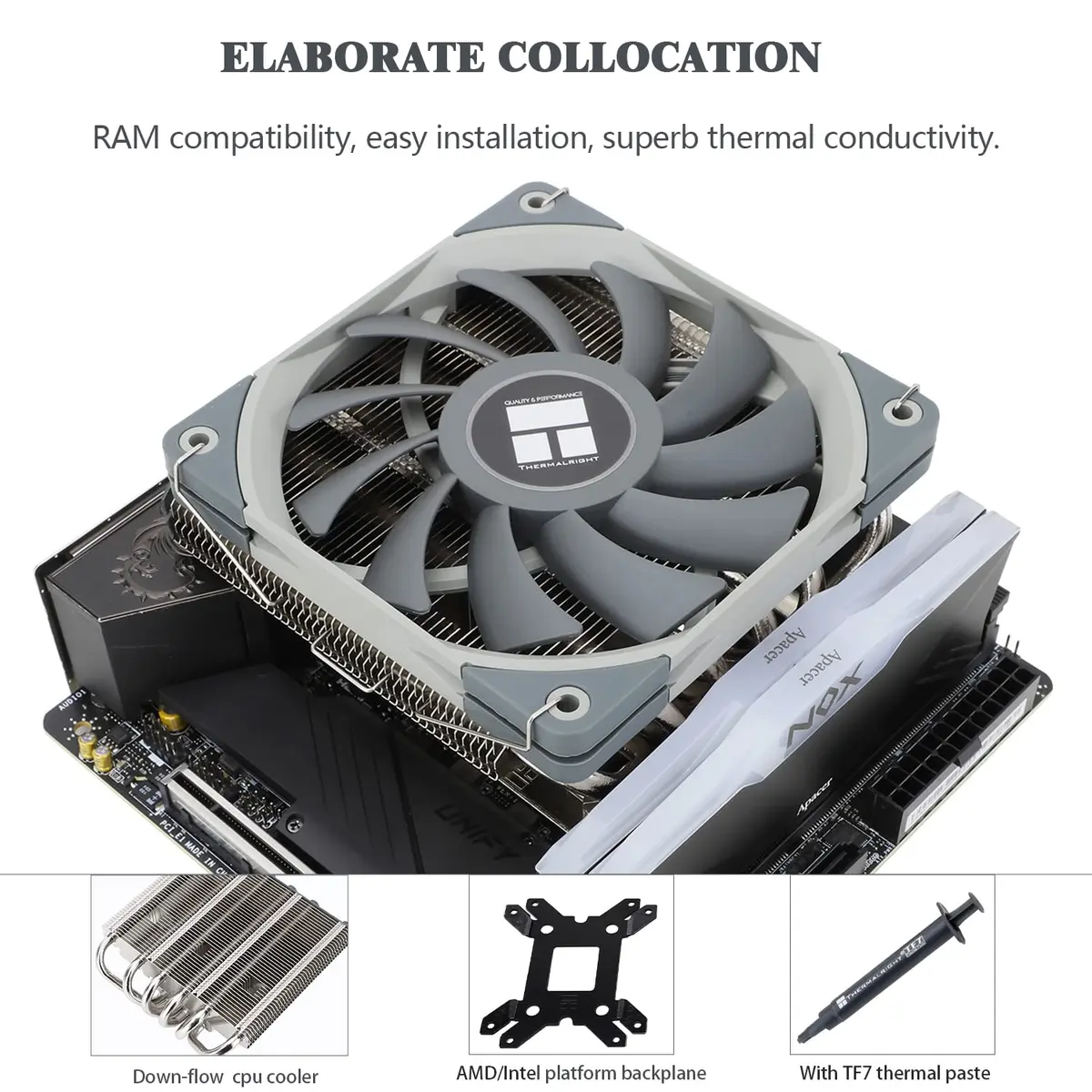 Thermalright AXP120-X67 Low Profile CPU Air Cooler 67mm Height | 6 Heat Pipes, 120mm PWM Fan, LGA 1700/AM4 Compatible - view 5