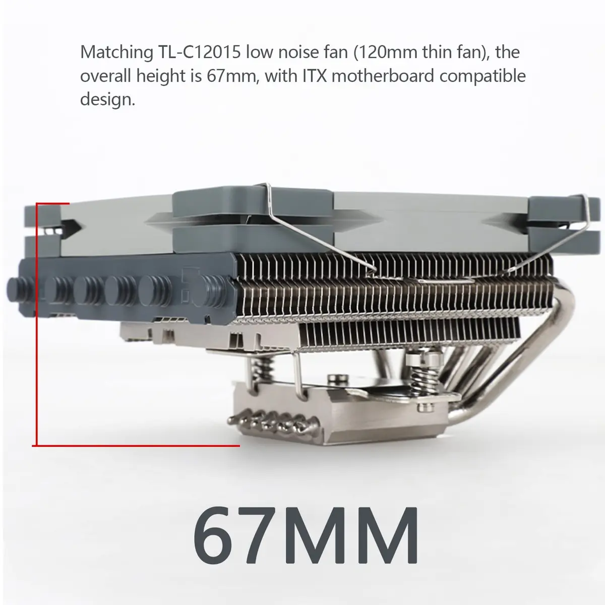 Thermalright AXP120-X67 Low Profile CPU Air Cooler 67mm Height | 6 Heat Pipes, 120mm PWM Fan, LGA 1700/AM4 Compatible - view 4