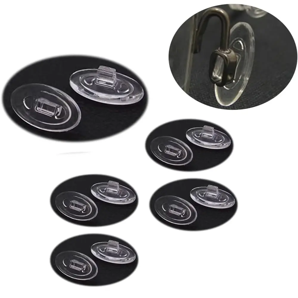 QYAJS 13mm Eyeglass Nose Pads Silicone Push-in Replacement for Oakley/Maui | Soft Silicone, 5Pairs - main product image