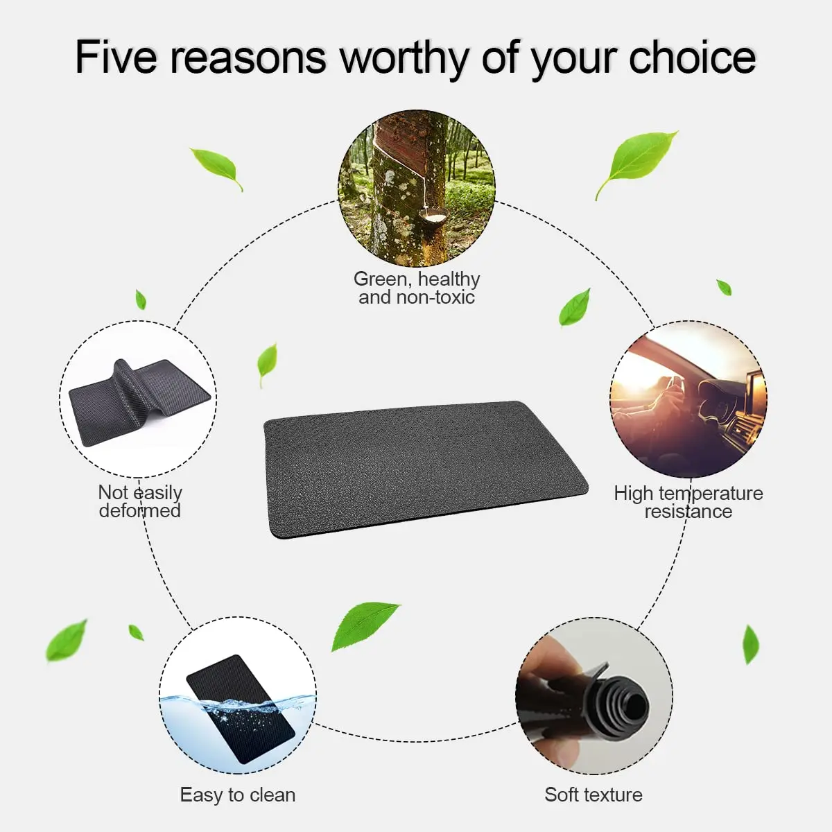 BLAU GRUN Universal Car Dashboard Anti-Slip Mat 27cm (10.6 Inch) x 15cm (5.9 Inch) | Holds Phones, Keys & More on Bumpy Roads - view 4
