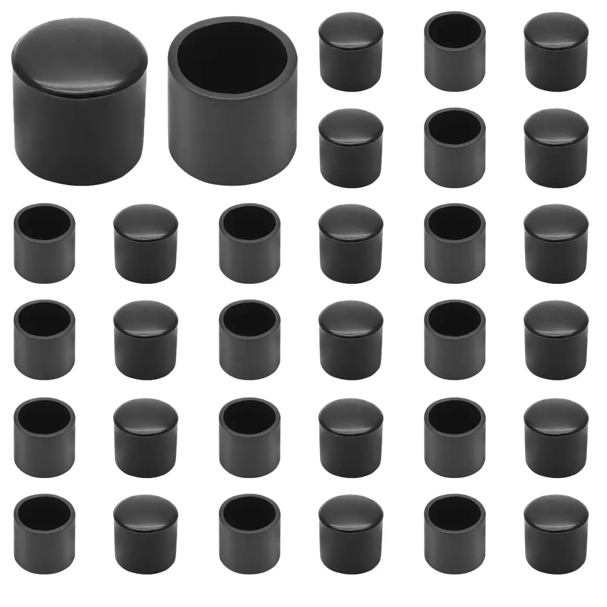 Auvotuis Black 32Pcs Furniture Floor Protector Tips for Legs <12mm | Protects Floors & Reduces Noise - view 7