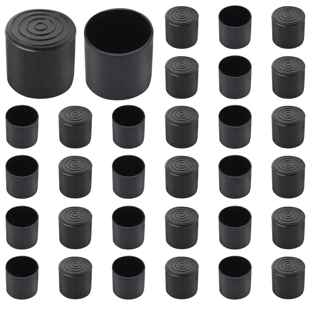 Auvotuis 32Pcs 1.26 Inch (32mm) Round PVC Chair Leg Tips | Protect Floors & Furniture - view 7