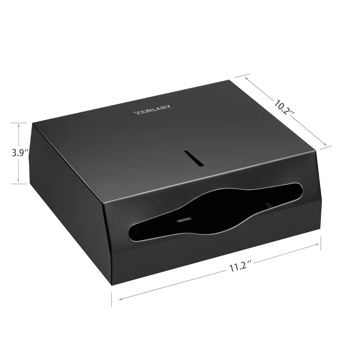 Gorlary Commercial Paper Towel Dispenser Wall Mount, Matte Black | Space-Saving Stainless Steel Design - view 2