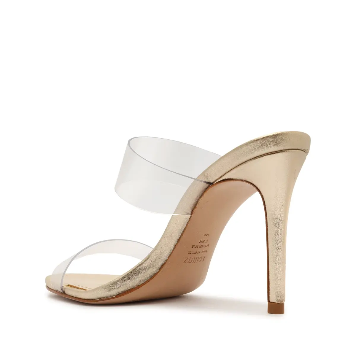 SCHUTZ Women's Ariella Strappy Sandals, Gold, 8 Medium US | Elegant Stiletto with Leather Upper - view 5