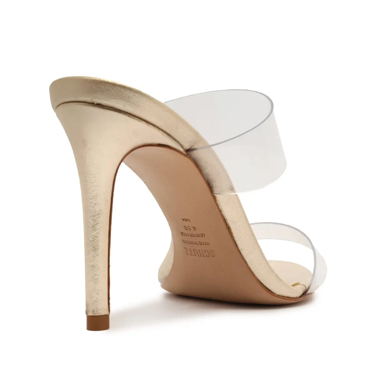 SCHUTZ Women's Ariella Strappy Sandals, Gold, 8 Medium US | Elegant Stiletto with Leather Upper - view 3