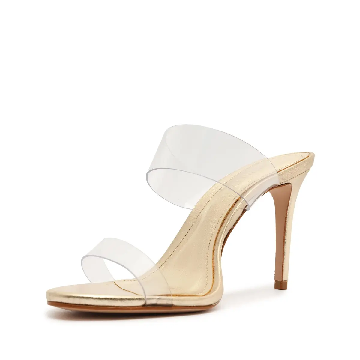 SCHUTZ Women's Ariella Strappy Sandals, Gold, 8 Medium US | Elegant Stiletto with Leather Upper - view 4