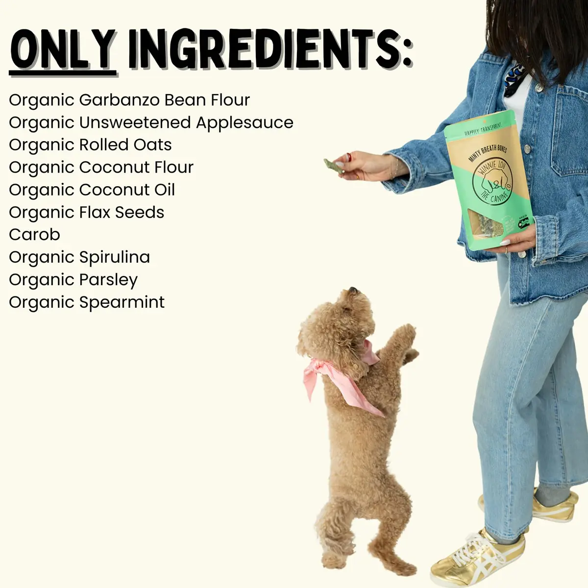 Winnie Lou The Canine Co. Mint Breath Bones 4 Oz | Organic Dog Treats for Fresh Breath - view 4