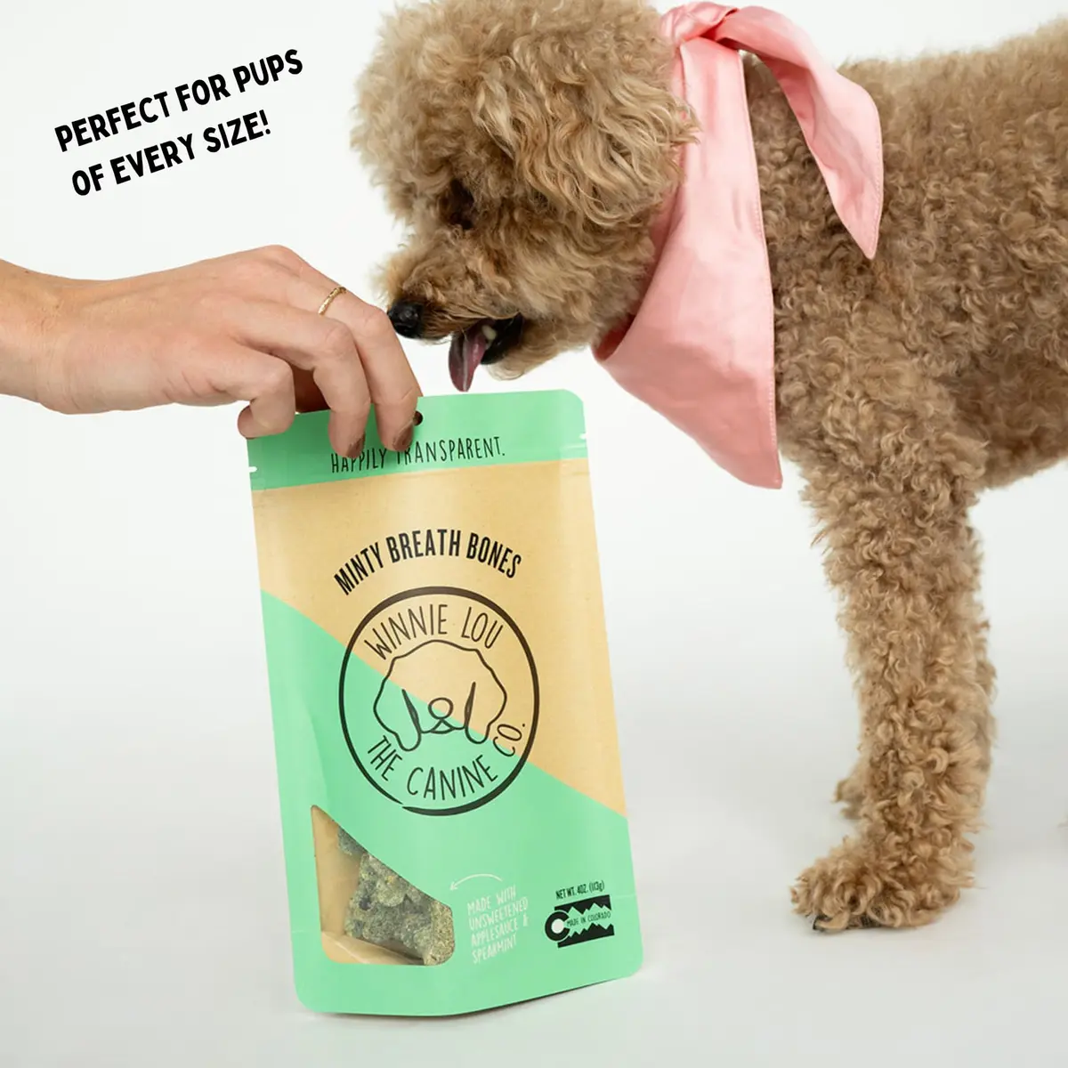 Winnie Lou The Canine Co. Mint Breath Bones 4 Oz | Organic Dog Treats for Fresh Breath - view 7