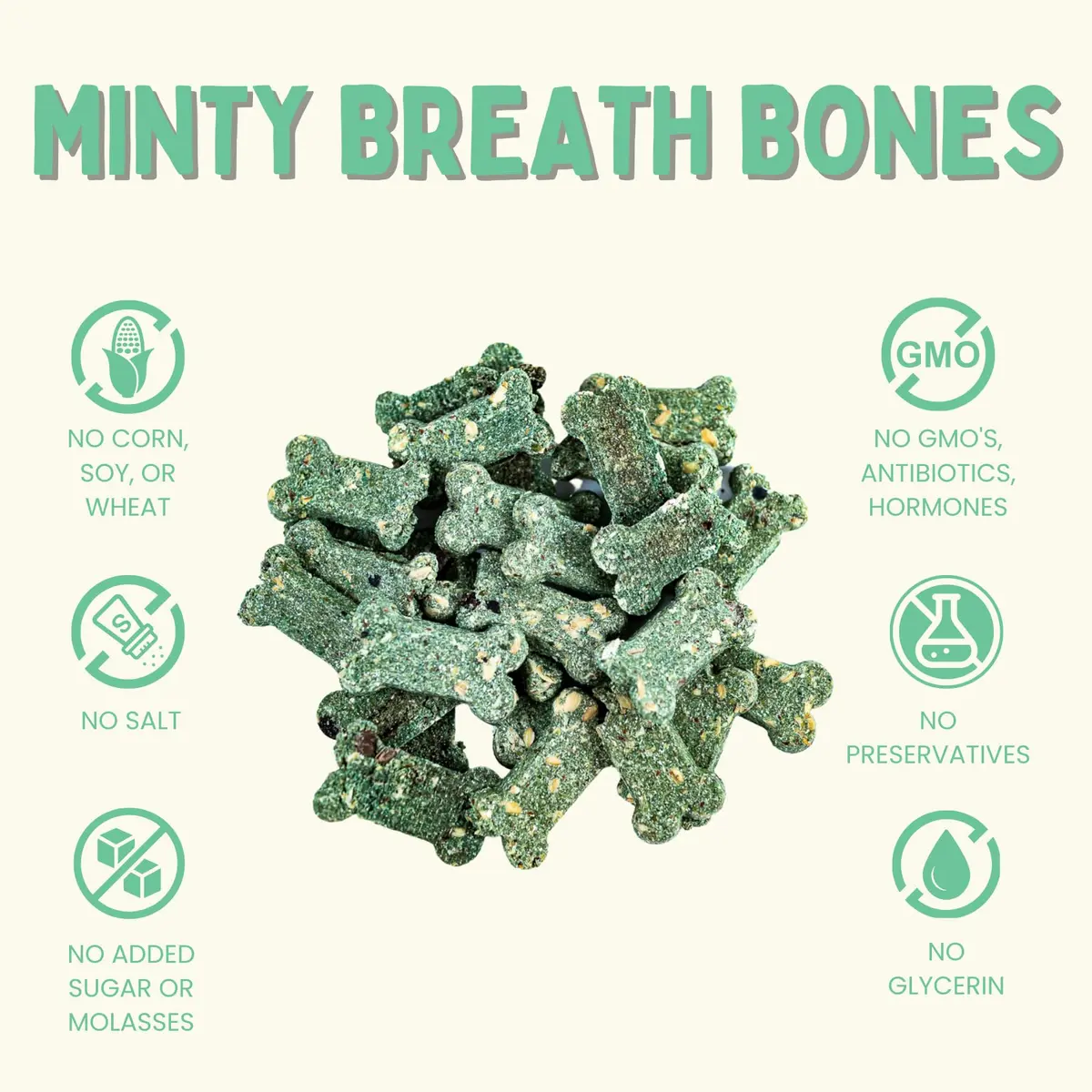 Winnie Lou The Canine Co. Mint Breath Bones 4 Oz | Organic Dog Treats for Fresh Breath - view 3