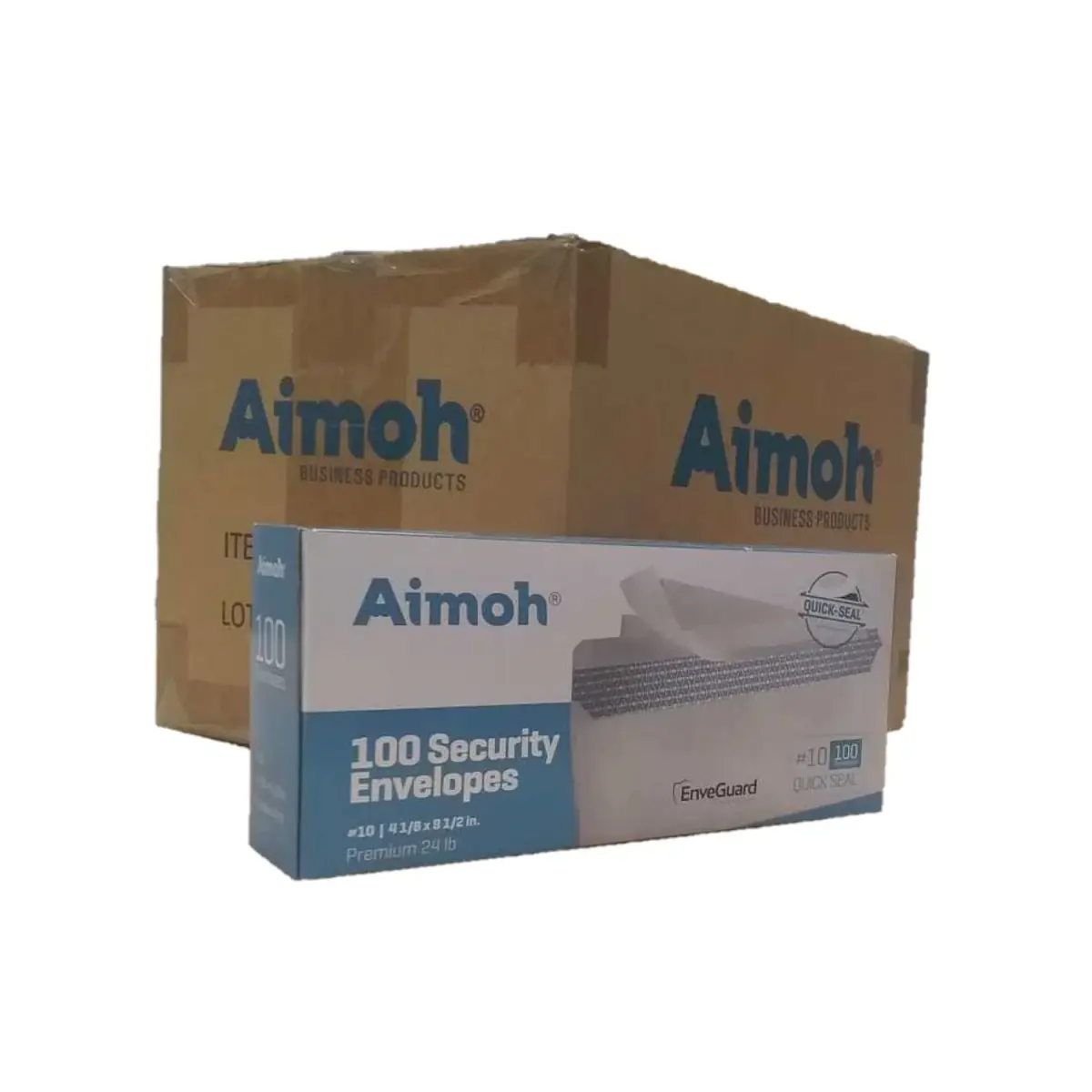Aimoh Security Tinted Self-Seal Envelopes, Size 4-1/8 x 9-1/2 Inches, White, 1200 Count | Bulk Case of 1,200 Window-Less Envelopes - view 3
