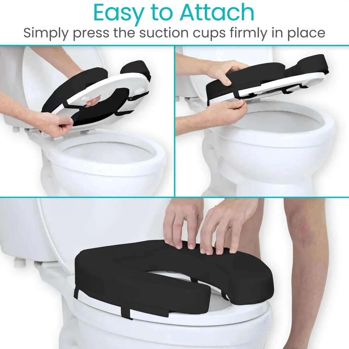Vive Toilet Seat Cushion 2" Soft Foam | Relieves Pressure Points for Bathroom Mobility - view 6