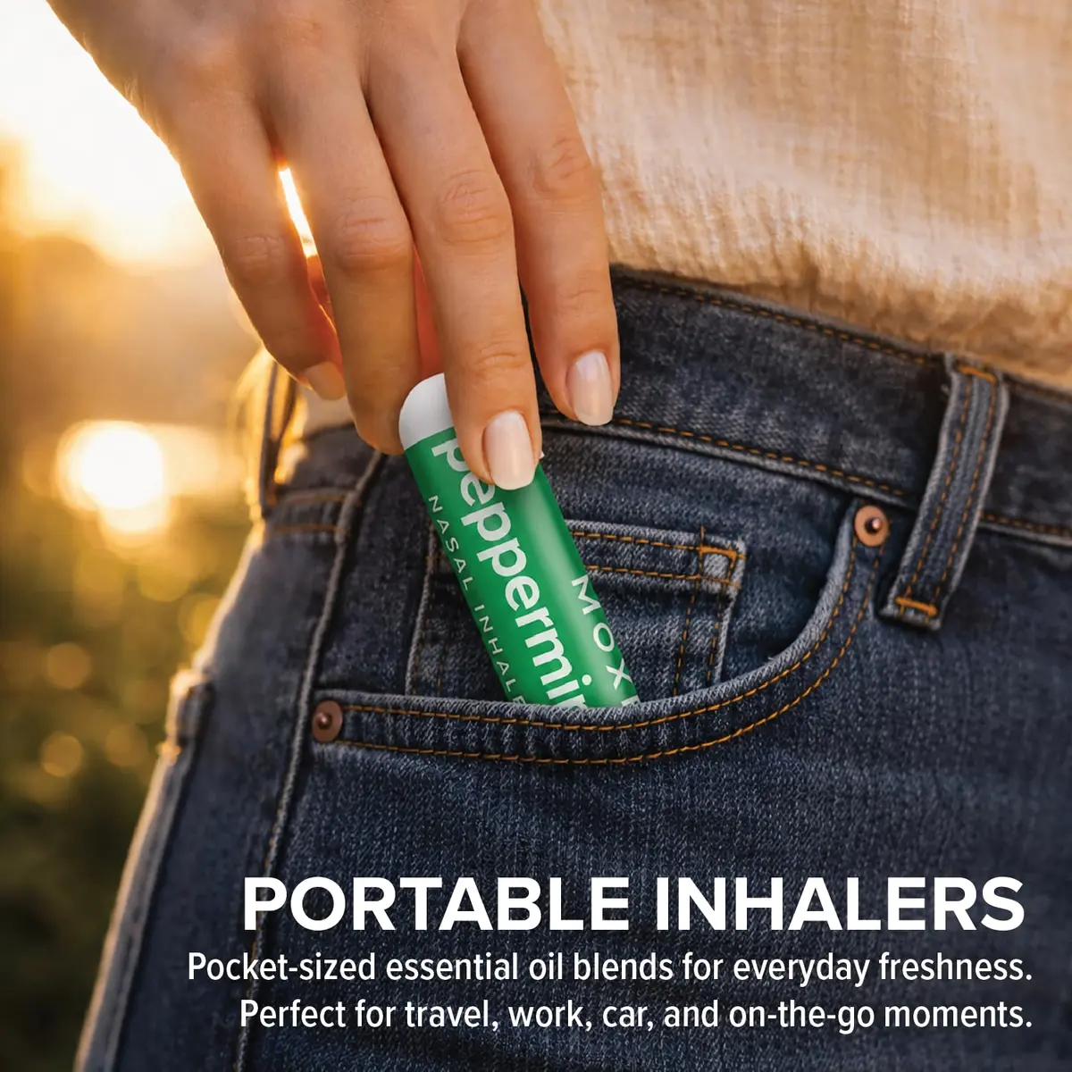 MOXE Peppermint Essential Oil Nasal Inhaler Stick, Cooling & Refreshing 3PK | Pure Peppermint Oil for Breathing & Mental Alertness - view 4