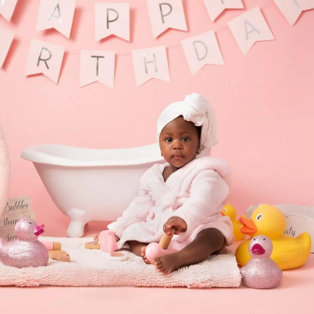 M&G House Newborn Photography Props Baby Bathrobe Set Pnk 6-13 Months | Soft Cotton, Cute & Fashion - view 5