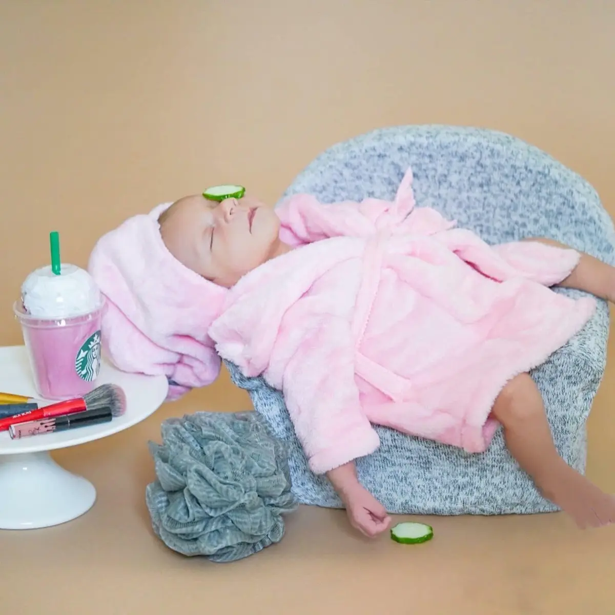 M&G House Newborn Photography Props Baby Bathrobe Set Pnk 6-13 Months | Soft Cotton, Cute & Fashion - view 6