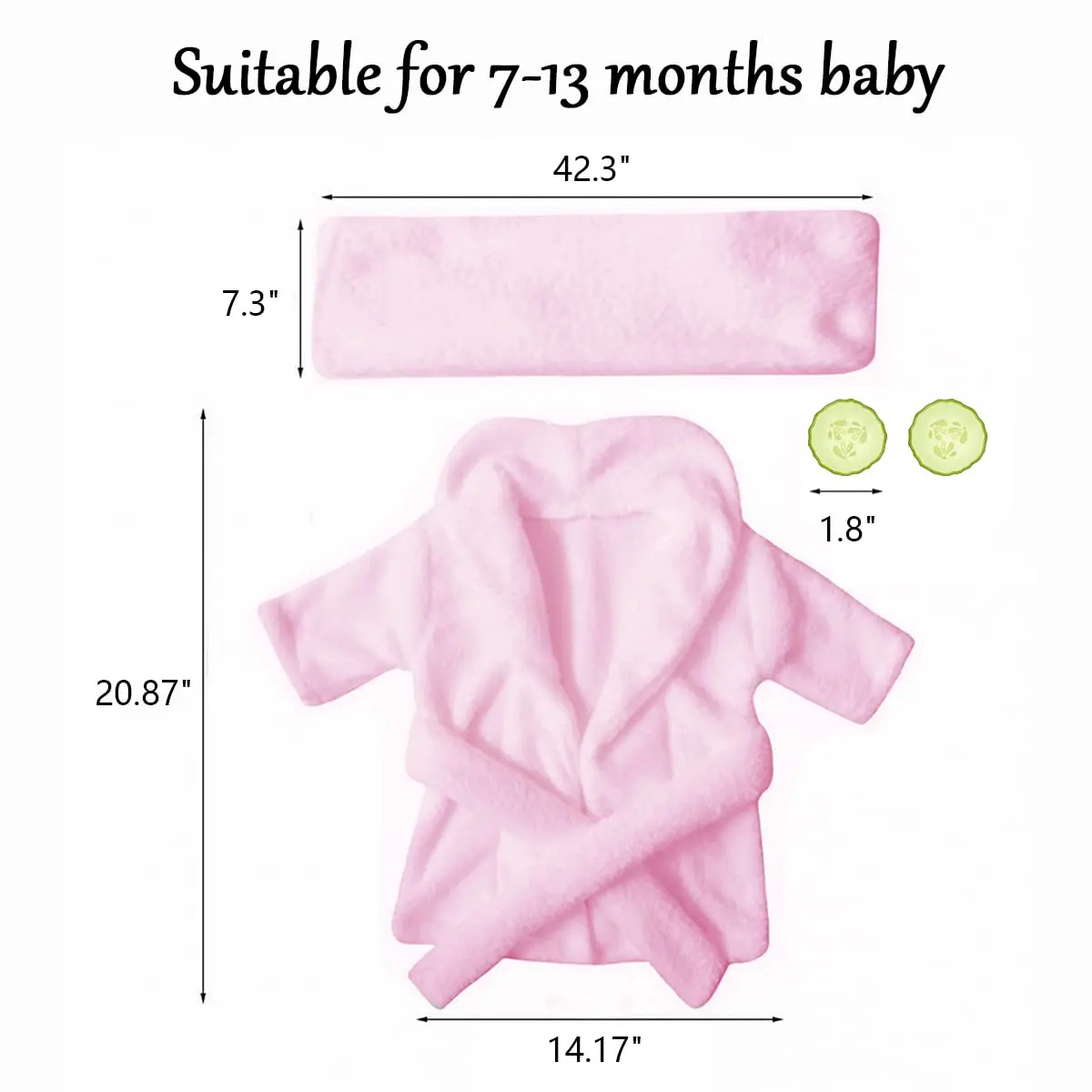 M&G House Newborn Photography Props Baby Bathrobe Set Pnk 6-13 Months | Soft Cotton, Cute & Fashion - view 4