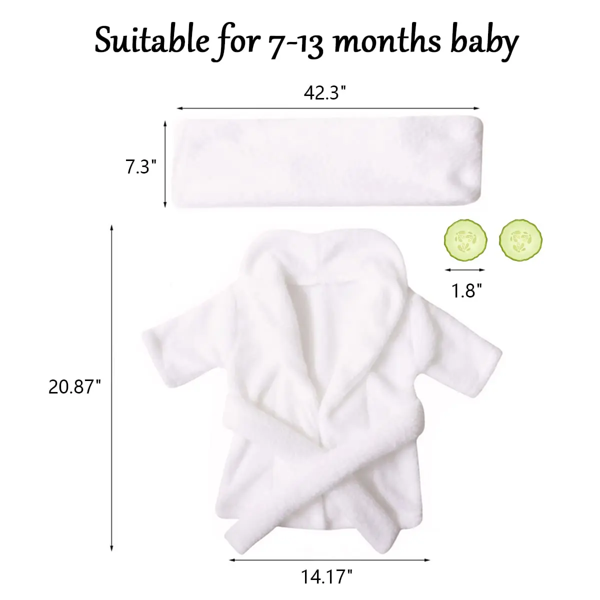 M&G House Newborn Photography Props Baby Bathrobe Set White 6-13 Months | Soft Cotton Crochet - view 6