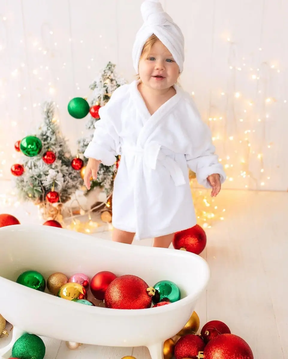 M&G House Newborn Photography Props Baby Bathrobe Set White 6-13 Months | Soft Cotton Crochet - view 9