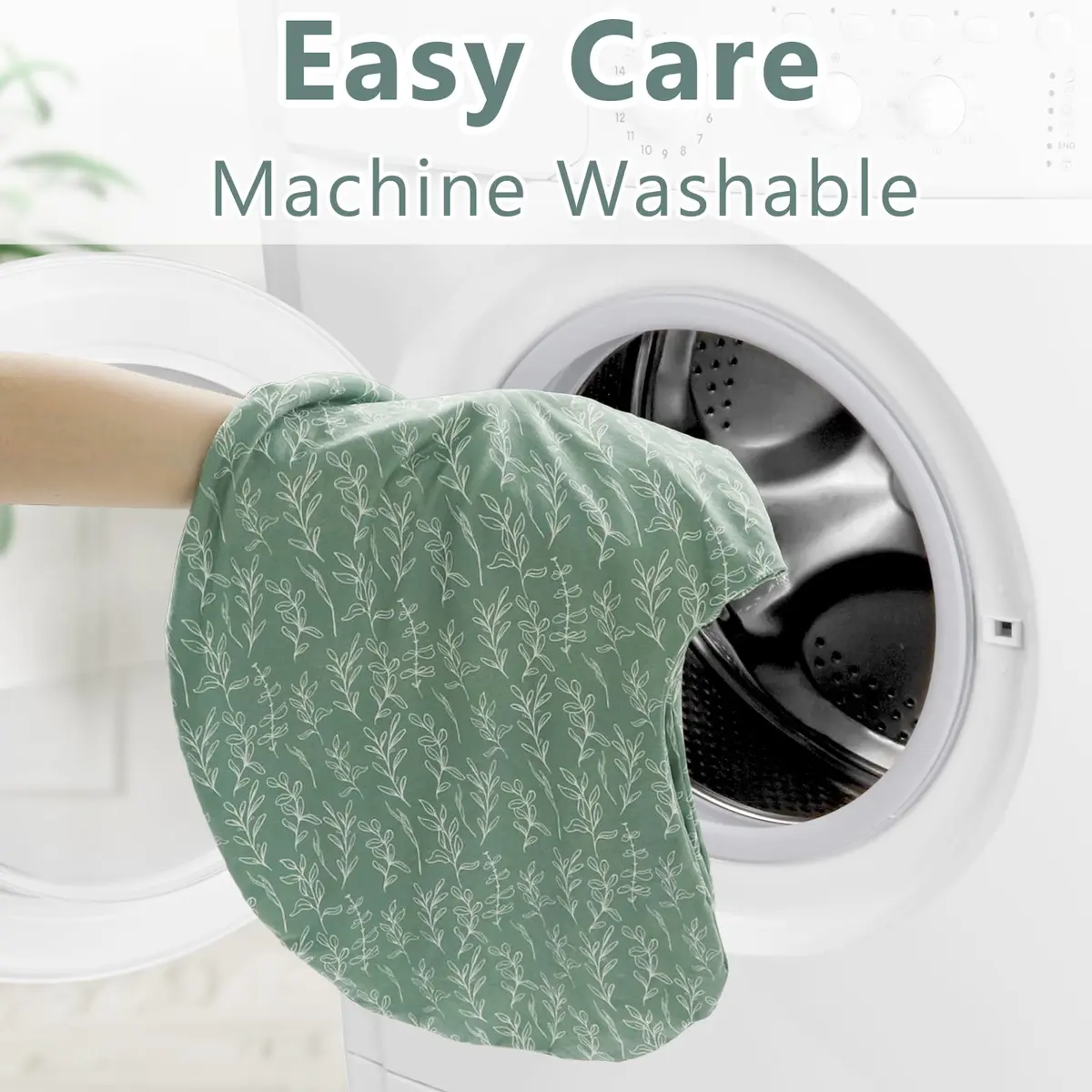 HNHUAMING Green Sage Nursing Pillow Cover | Hypoallergenic, Zippered, Fits 22.5 x 18 inch Pillows - view 8