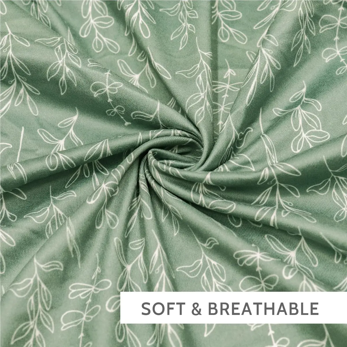 HNHUAMING Green Sage Nursing Pillow Cover | Hypoallergenic, Zippered, Fits 22.5 x 18 inch Pillows - view 4