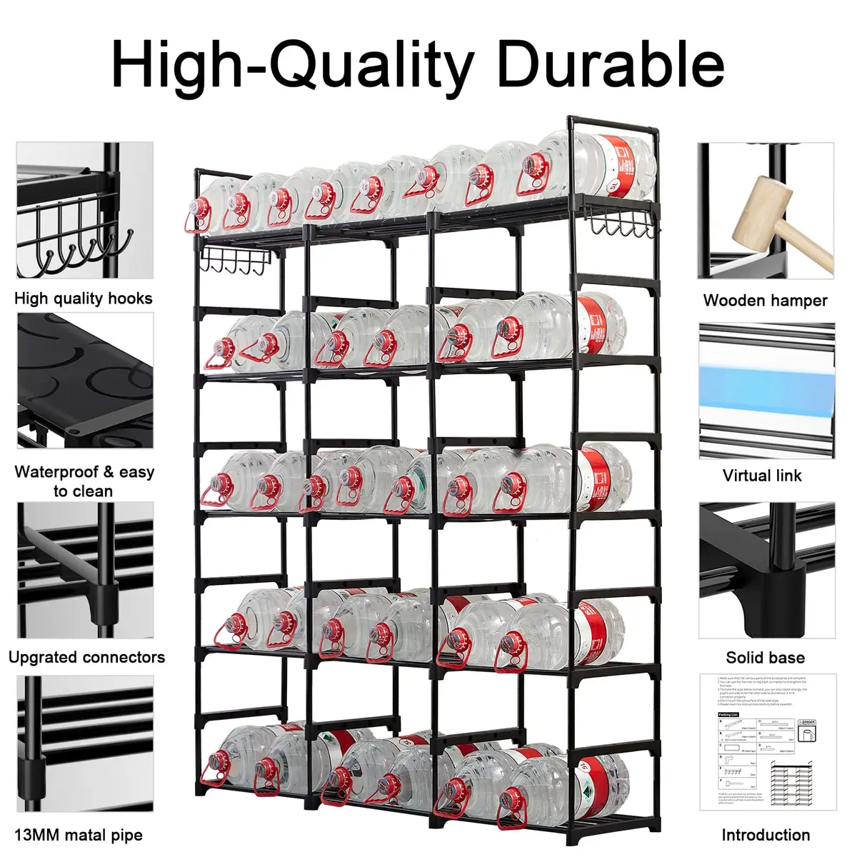 Mavivegue 9-Tier Metal Shoe Rack | Holds 50-55 Pairs, Modular & Durable (70-120 chars) - view 2