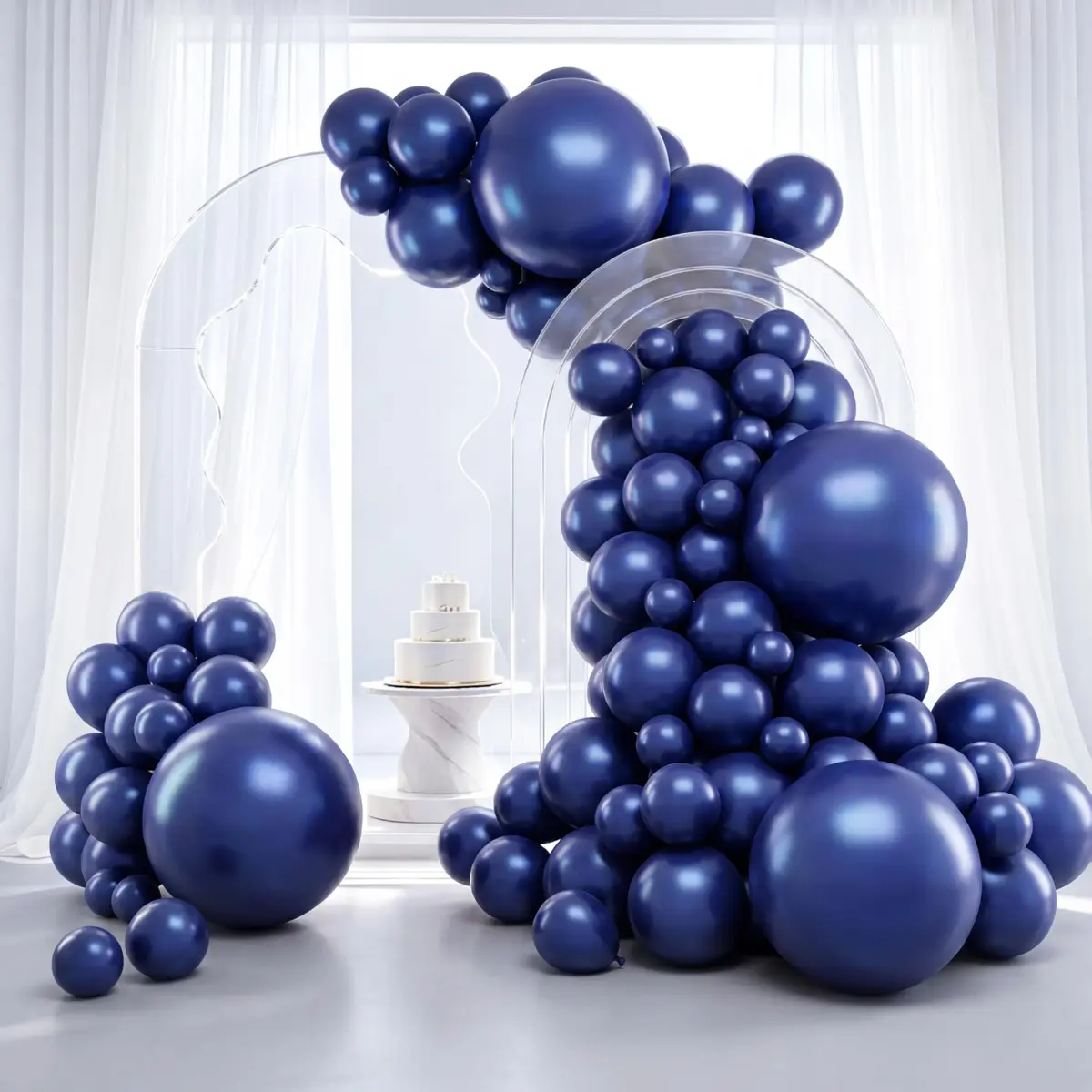 rubfac Navy Blue Balloons 129pcs Assorted Sizes | Party Garland Arch Kit for Birthday Baby Shower Wedding - main product image