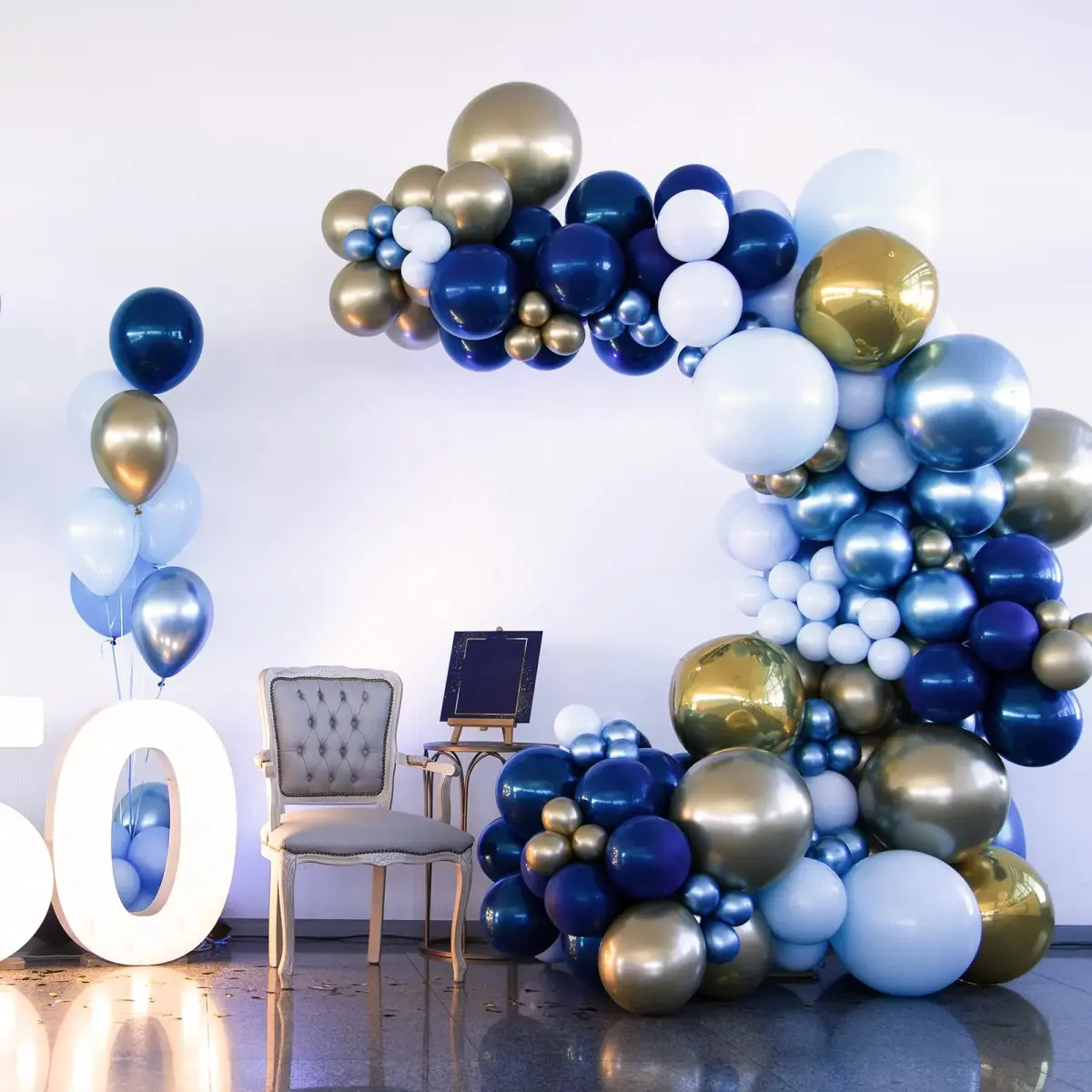 rubfac Navy Blue Balloons 129pcs Assorted Sizes | Party Garland Arch Kit for Birthday Baby Shower Wedding - view 5