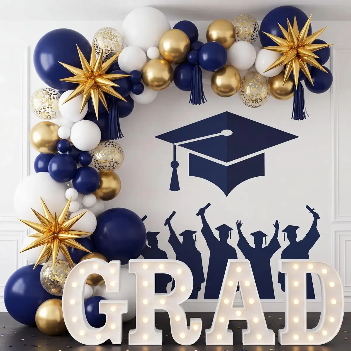 rubfac Navy Blue Balloons 129pcs Assorted Sizes | Party Garland Arch Kit for Birthday Baby Shower Wedding - view 6