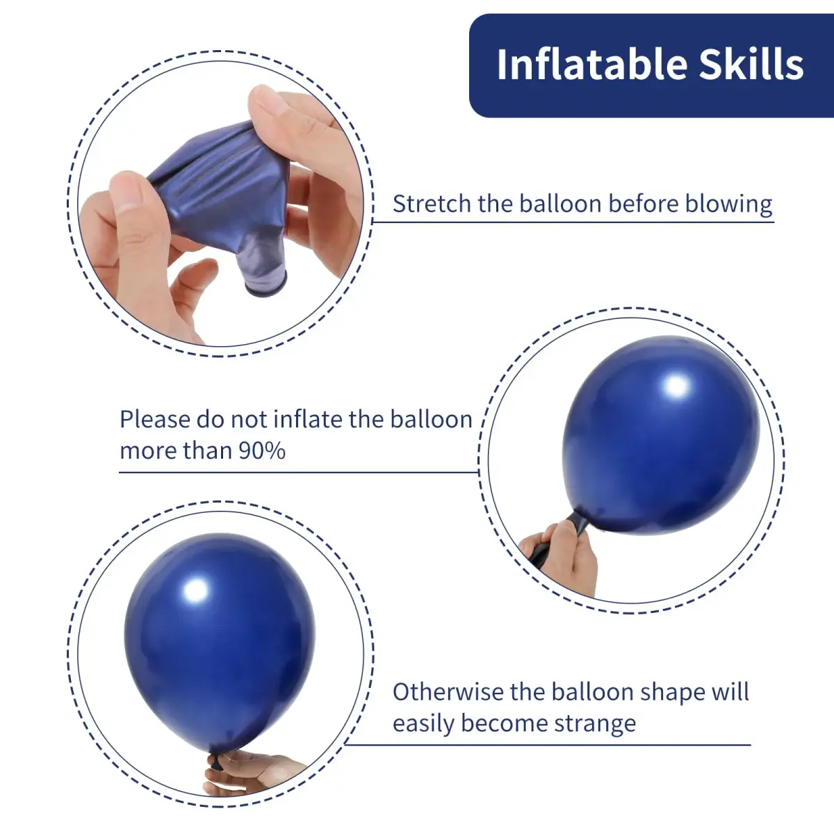 rubfac Navy Blue Balloons 129pcs Assorted Sizes | Party Garland Arch Kit for Birthday Baby Shower Wedding - view 3