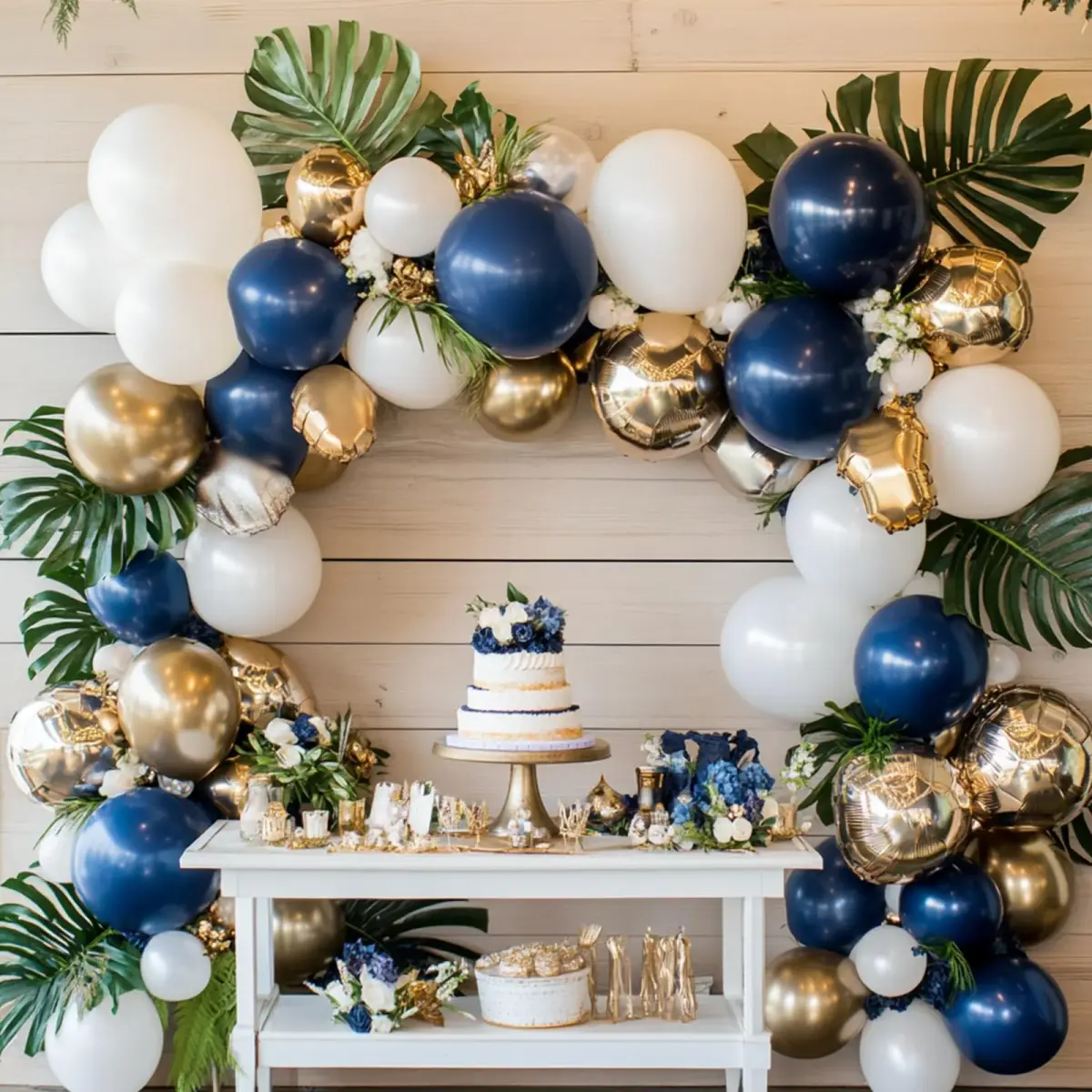 rubfac Navy Blue Balloons 129pcs Assorted Sizes | Party Garland Arch Kit for Birthday Baby Shower Wedding - view 4