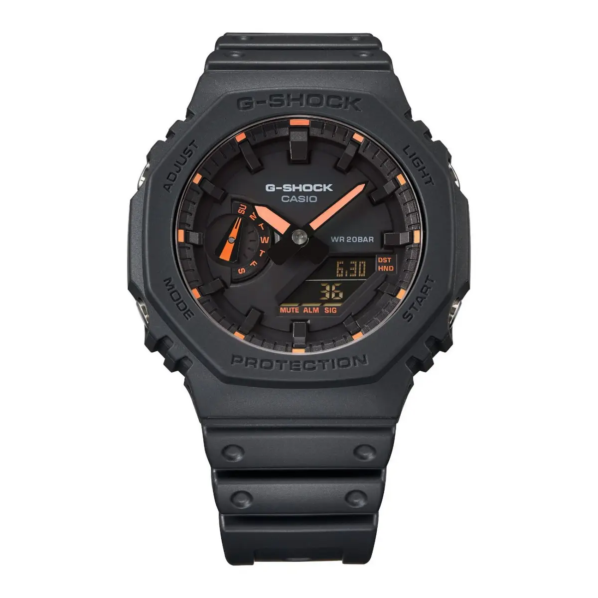 Casio GA-2100-1A4ER G-Shock Neon Accent Quartz Watch for Men, Black/Orange | Durable Resin Case & 200M Water Resistance - view 3