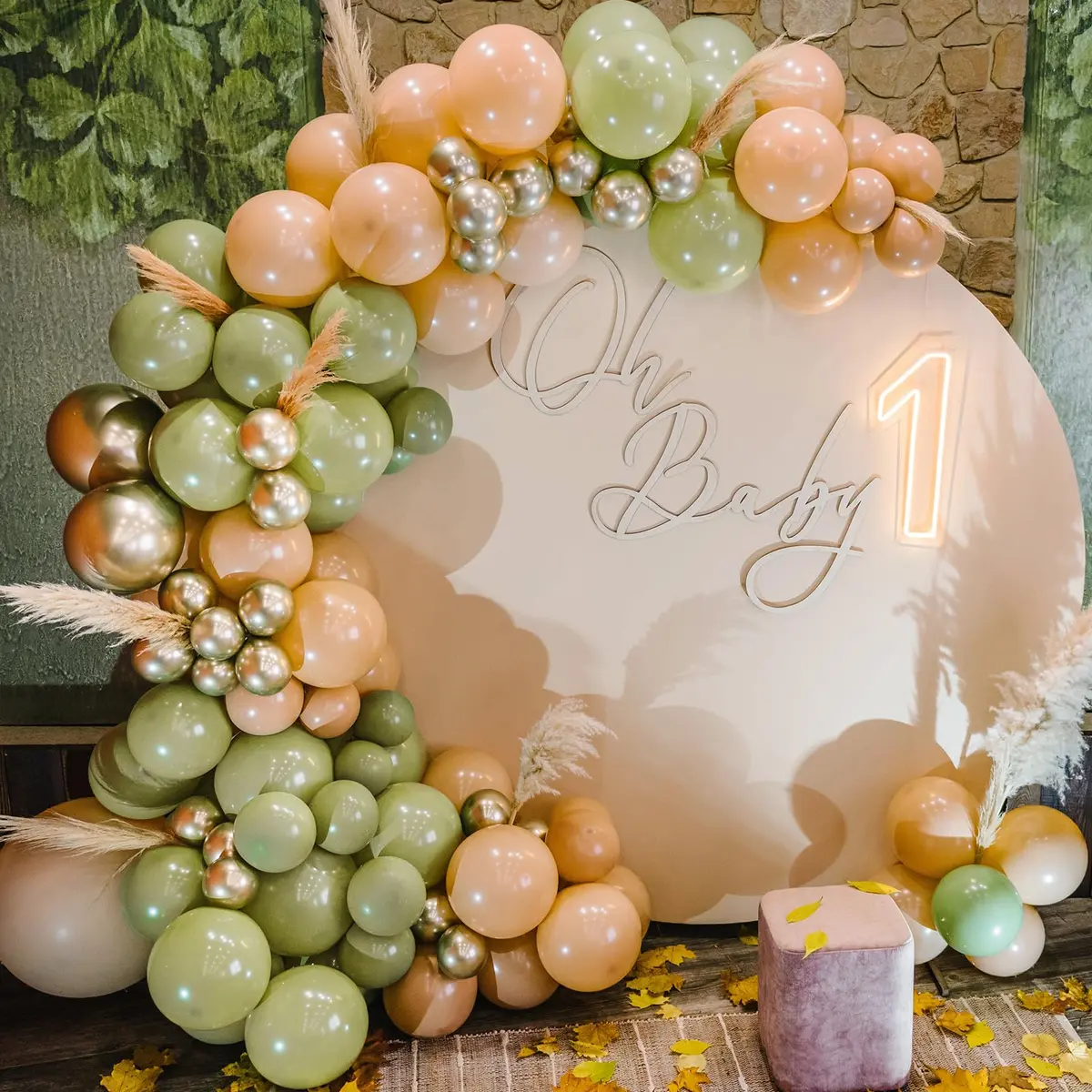 rubfac Sage Green Balloons 129pcs Different Sizes Latex Balloon Arch Kit | Assorted Colors Party Balloon Garland for Birthdays & Events - view 4