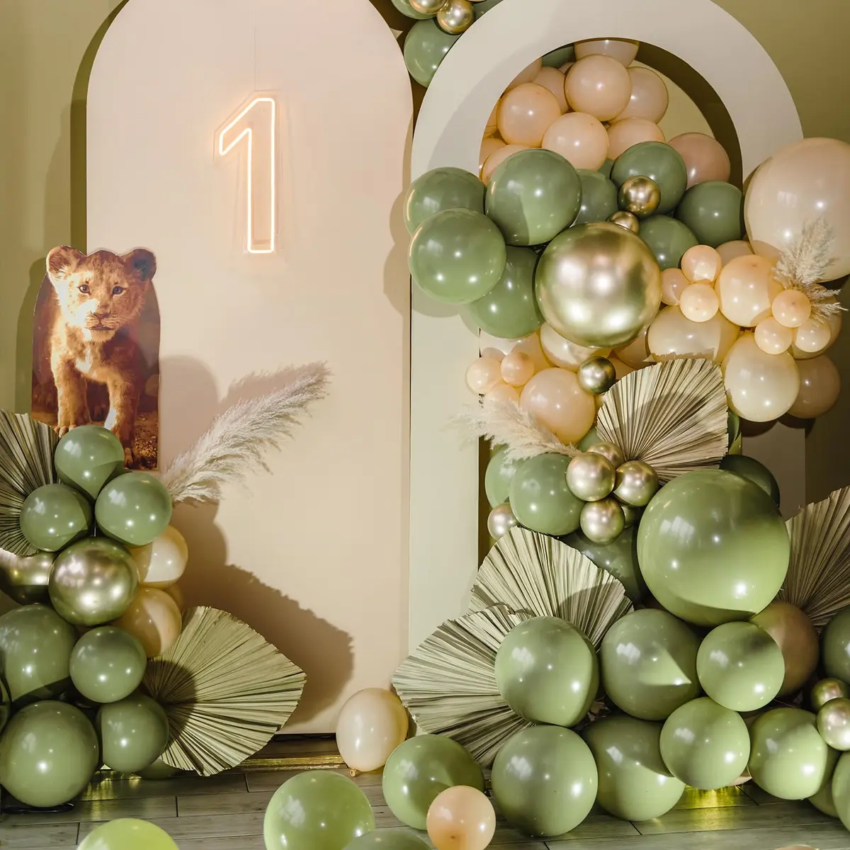 rubfac Sage Green Balloons 129pcs Different Sizes Latex Balloon Arch Kit | Assorted Colors Party Balloon Garland for Birthdays & Events - view 5