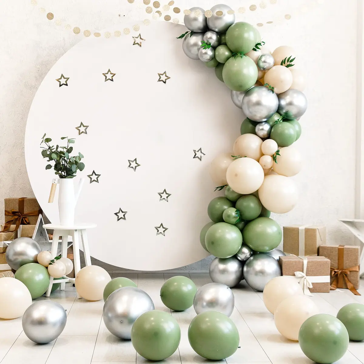 rubfac Sage Green Balloons 129pcs Different Sizes Latex Balloon Arch Kit | Assorted Colors Party Balloon Garland for Birthdays & Events - view 6