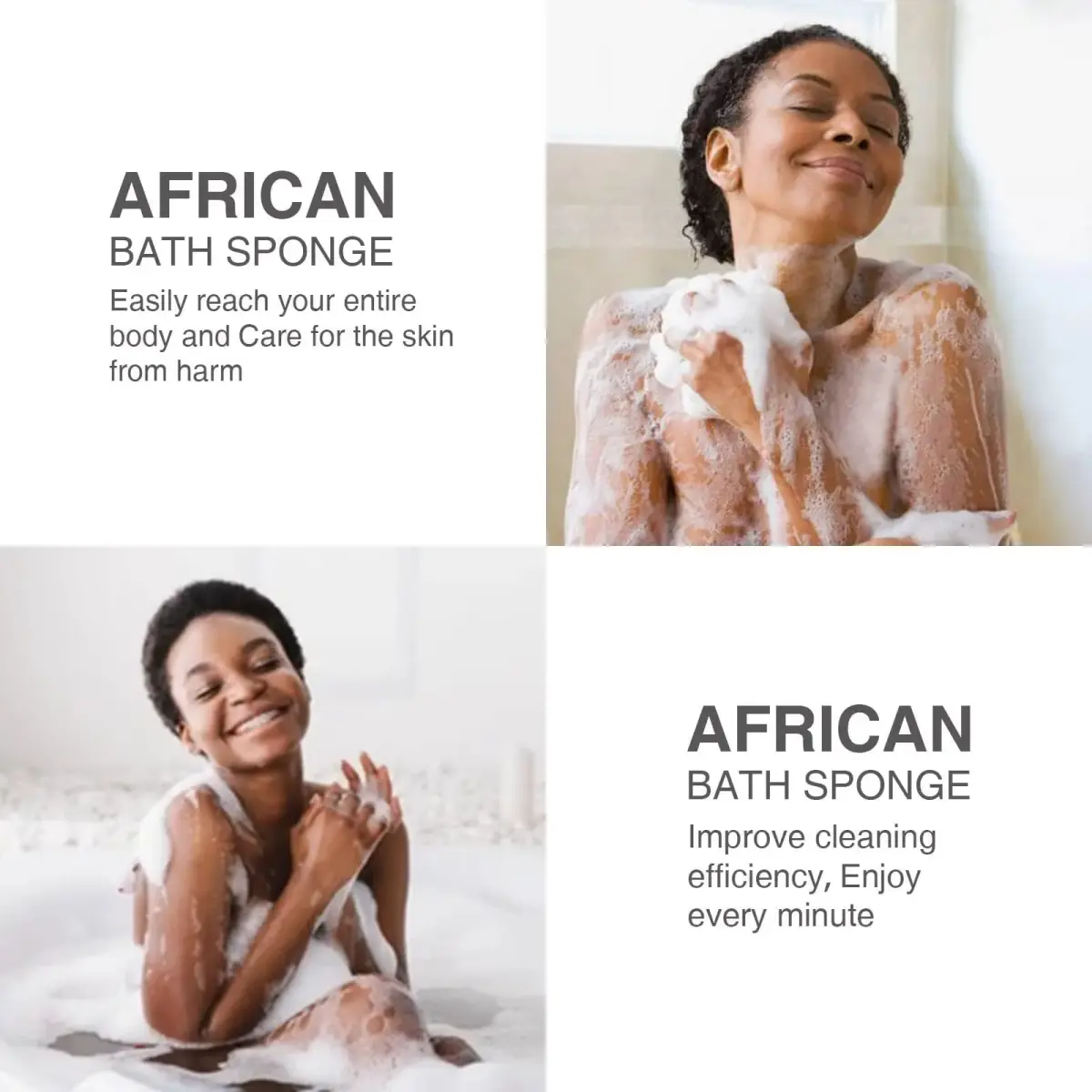 UJFQBH African Net Bath Sponge 80cm (31.5in) | Exfoliating Shower Body Scrubber for Back and Skin - view 6