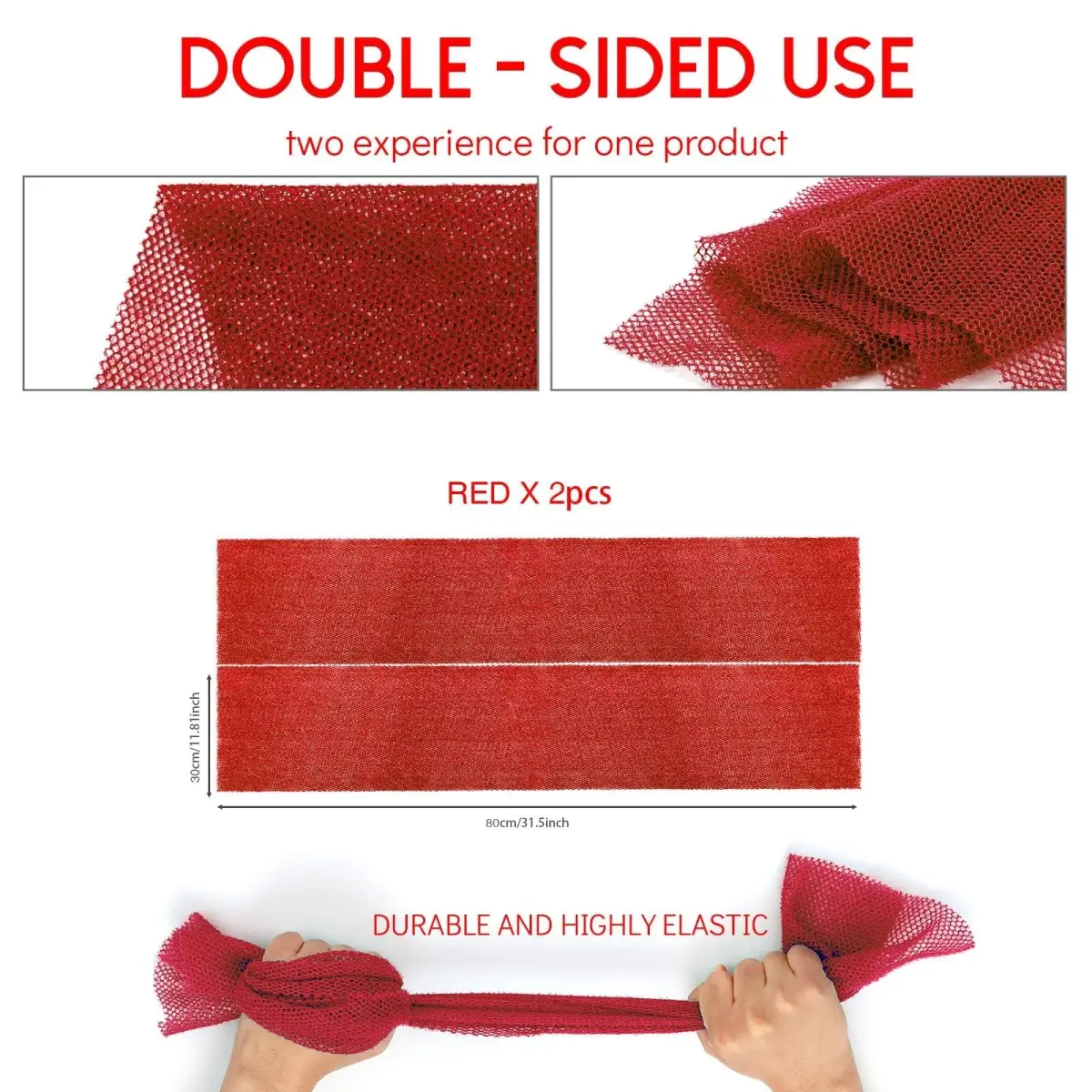 UJFQBH African Net Bath Sponge 80cm (31.5in) | Exfoliating Shower Body Scrubber for Back and Skin - view 7