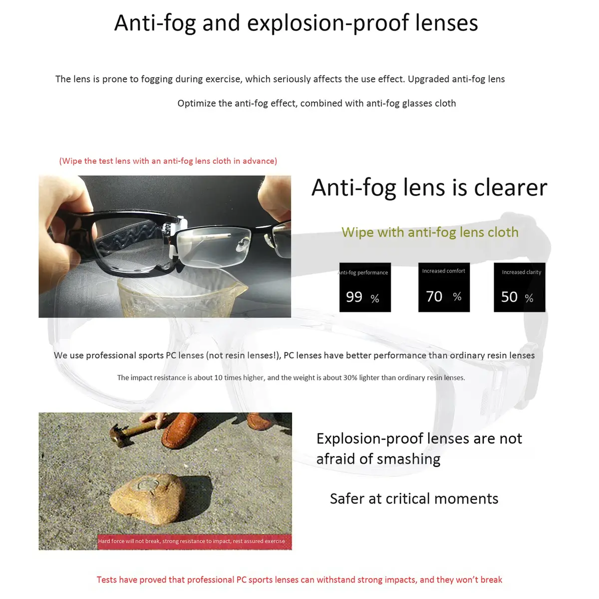 SooGree Sport Goggles Glasses Squash & Racquetball Impact-Resistant Impact - view 5